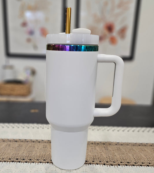 White Stainless Steel Tumbler