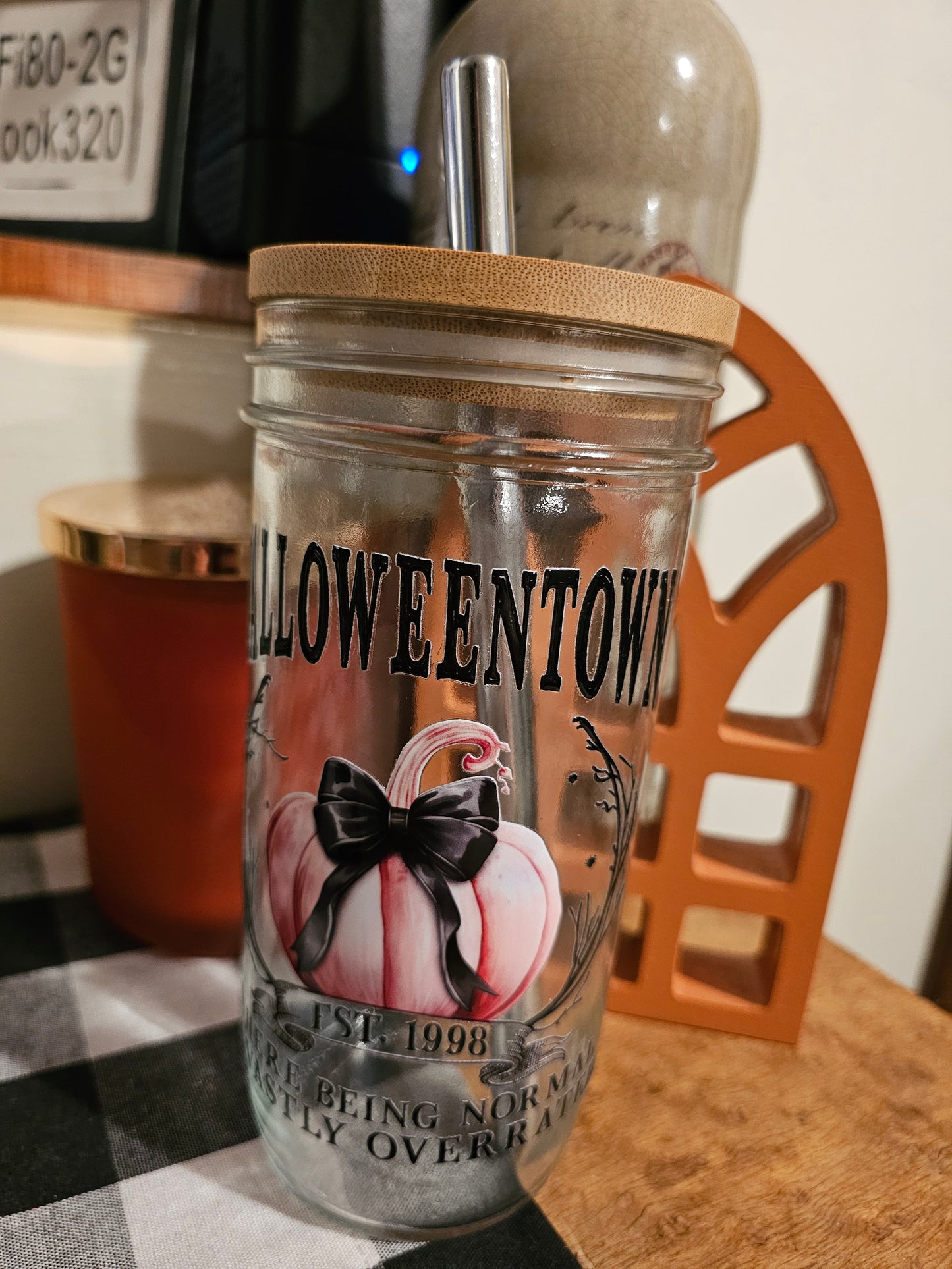 24oz Halloween Glass Tumbler