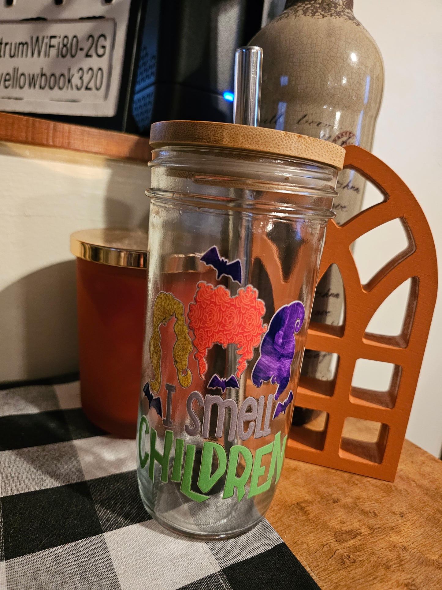 24oz Halloween Glass Tumbler